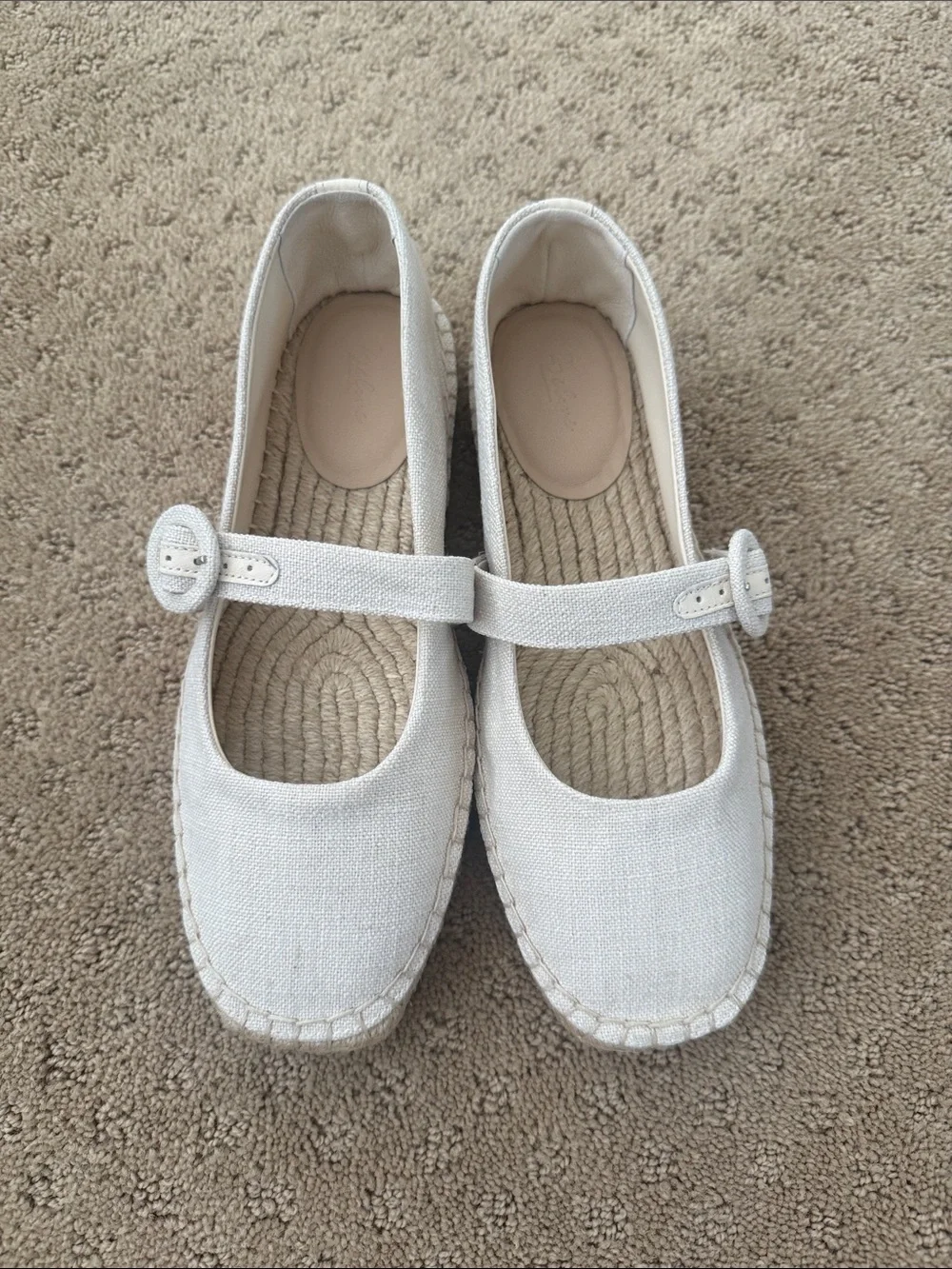 Women's Mary Jane Espadrille Flats in Off-White